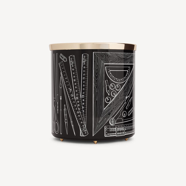 Shop Fornasetti Paper Basket Strumenti Da Disegno In White/black