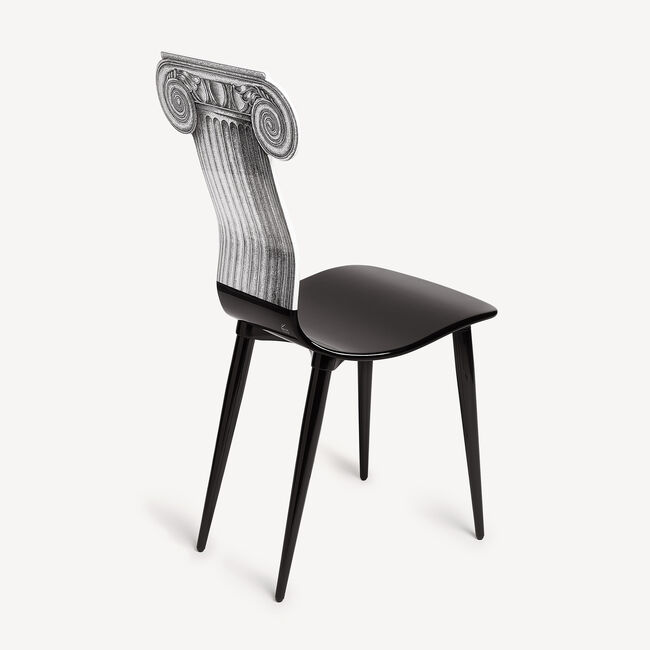 Shop Fornasetti Chair Capitello Jonico In White/black