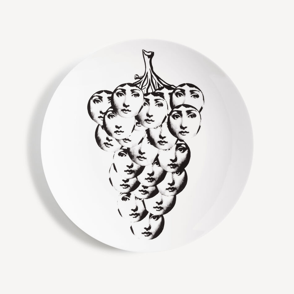 FORNASETTI Wall plate Tema e Variazioni n. 53 White/Black PTV053XFOR21BIA