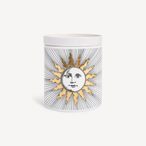 FORNASETTI NEL MENTRE Large scented candle - Soli D&eacute;cor - Immaginazione Fragrance White/Black/Gold FPB300ZIMFOR23ORO