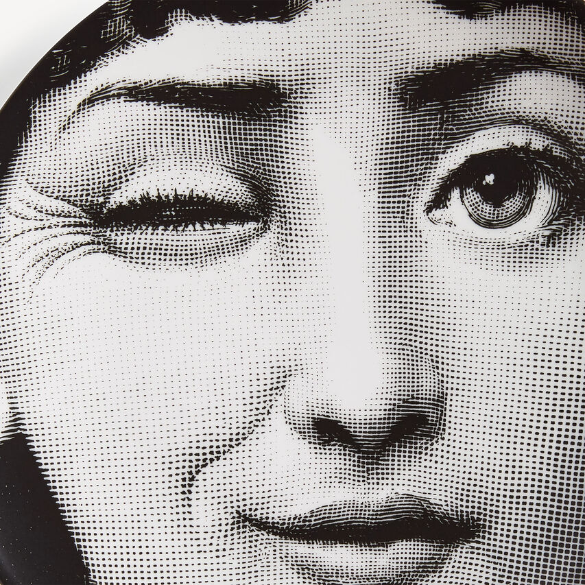 FORNASETTI Wall plate Tema e Variazioni n.130 White/Black PTV130XFOR20BIA