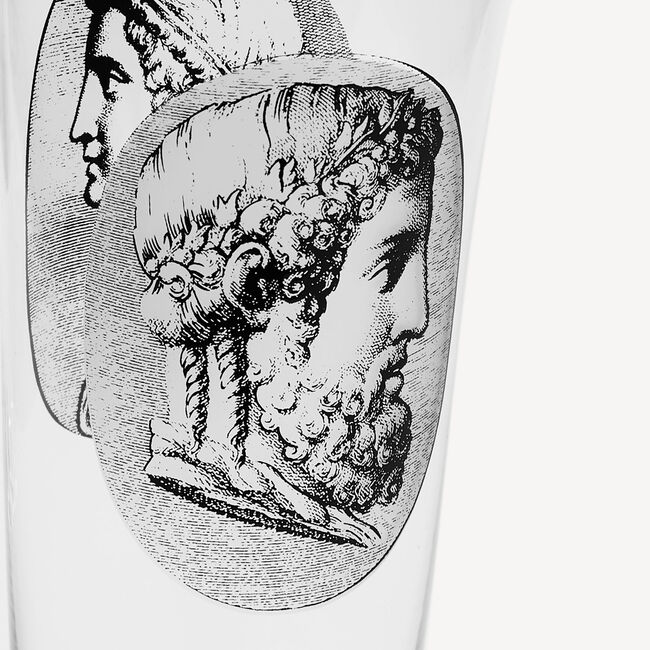 Shop Fornasetti 2 Flutes Set Cammei In White/black