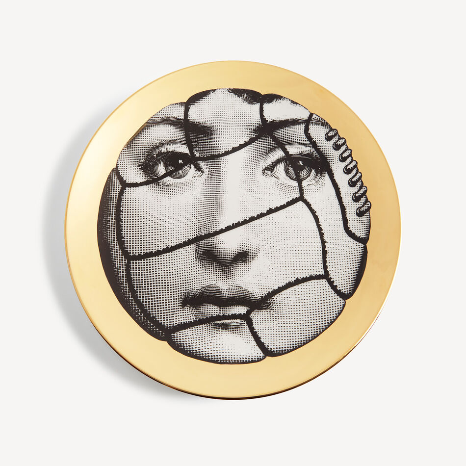 FORNASETTI Wall plate Tema e Variazioni n.117 White/Black/Gold PTVZ117FOR21ORO