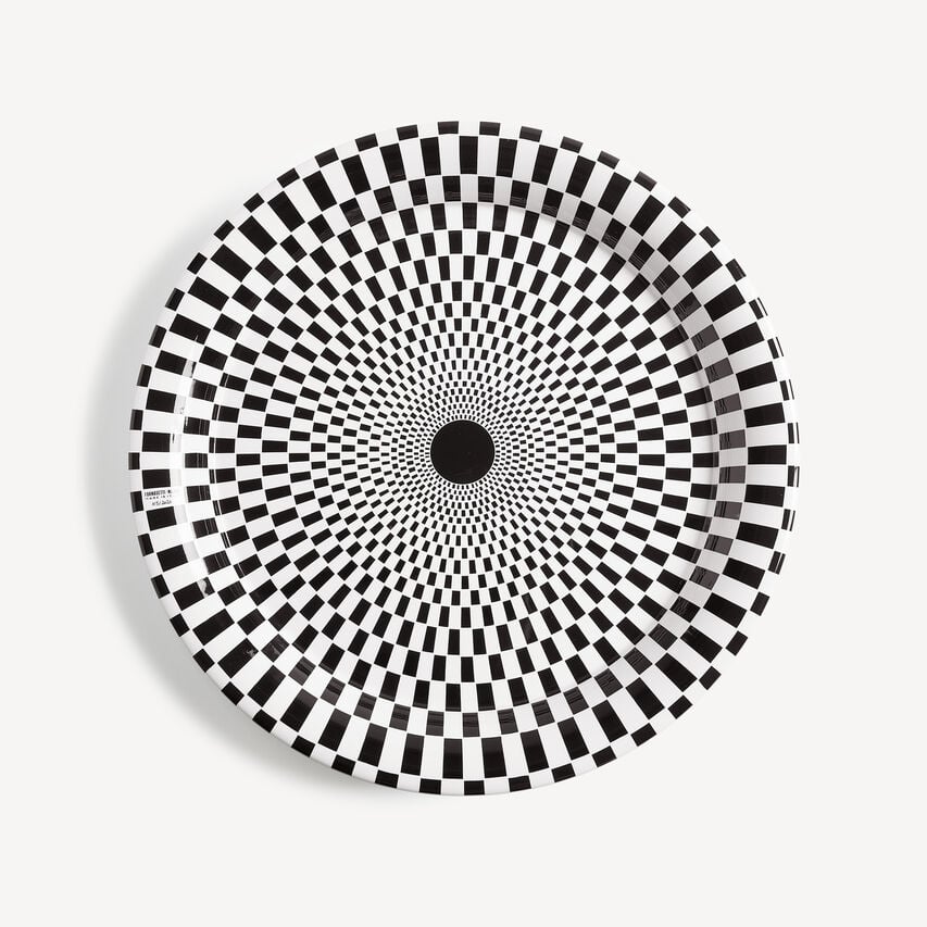 FORNASETTI Tray Egocentrismo White/Black C32X114FOR21BIA