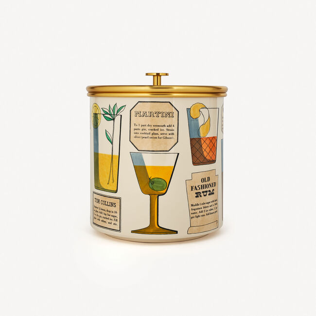 Shop Fornasetti Ice Bucket Ricette Cocktail In Multicolour