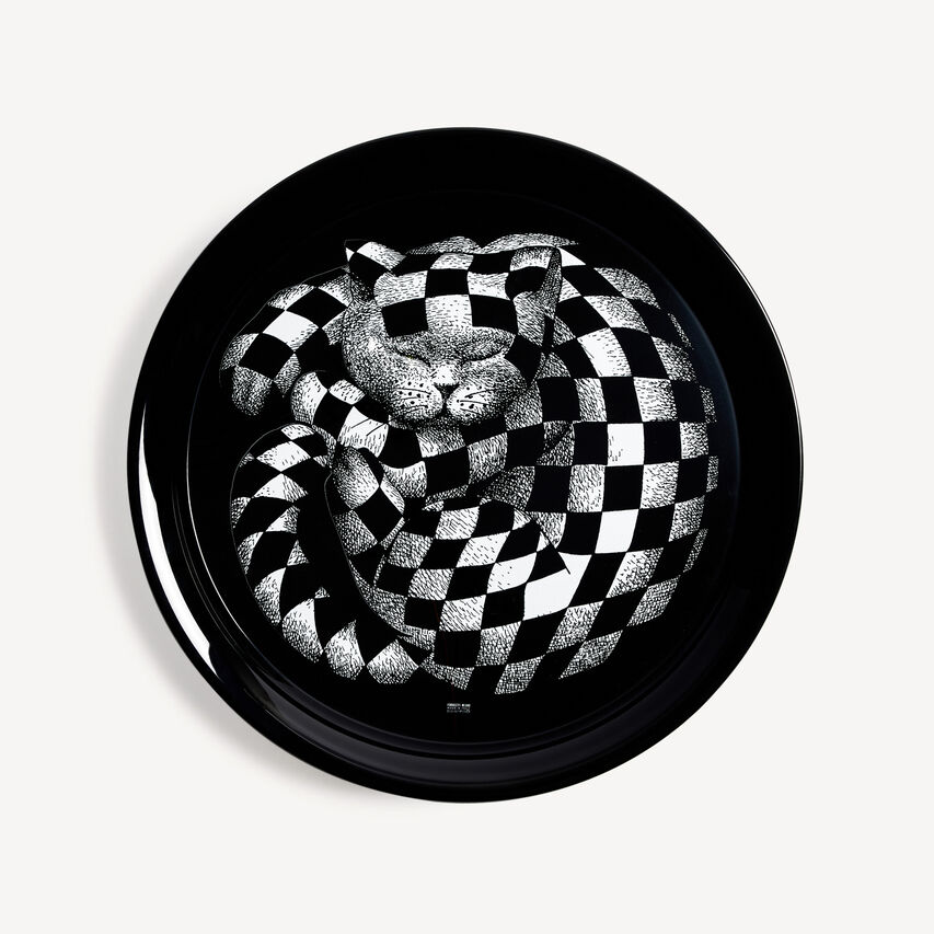 FORNASETTI Tray High Fidelity White/Black C32X289FOR24BIA