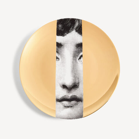 FORNASETTI Wall plate Tema e Variazioni n.33 White/Black/Gold PTVZ033FOR21ORO