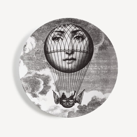 FORNASETTI Wall plate Tema e Variazioni n.93 White/Black PTV093XFOR21BIA