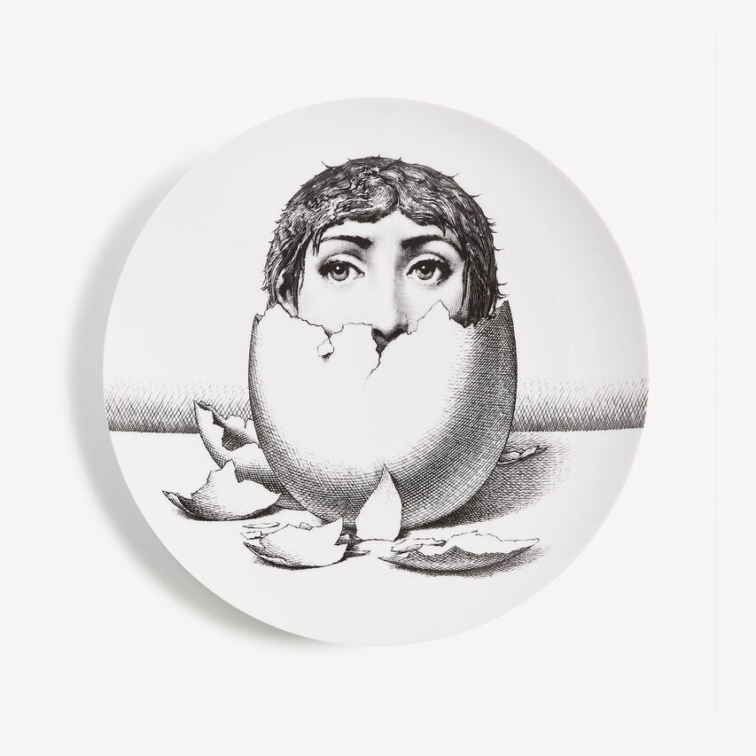 FORNASETTI Wall plate Tema e Variazioni n.258 White/Black PTV258XFOR21BIA