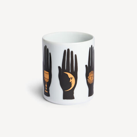 FORNASETTI Silhouette di Mani pencil holder White/Black/Gold P13Z300FOR24BIA