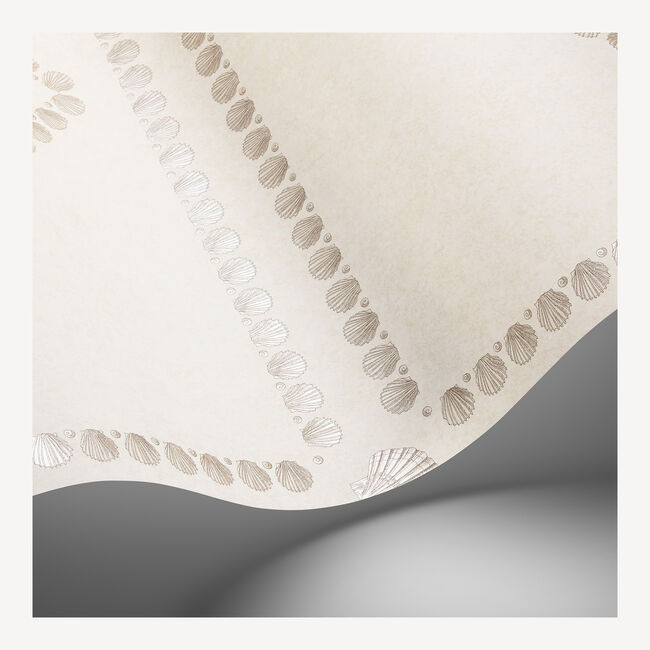 Shop Fornasetti Wallpaper Conchiglie In Pearl On Parchment