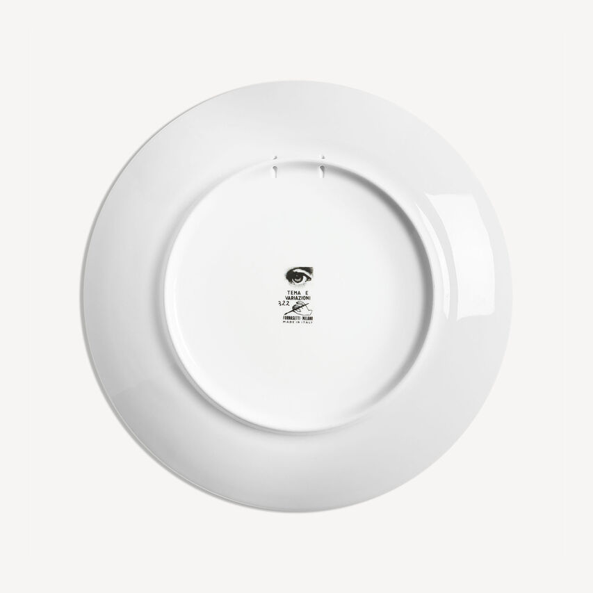 FORNASETTI Wall plate Tema e Variazioni n.322 White/Black PTV322XFOR21BIA