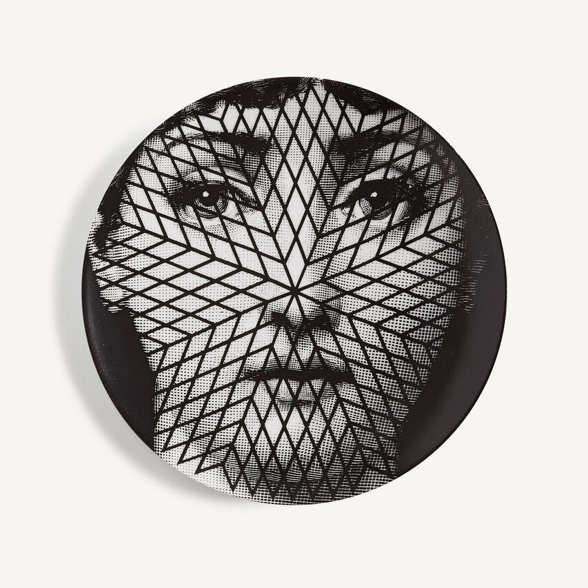 FORNASETTI Wall plate Tema e Variazioni n.294 White/Black PTV294XFOR21BIA