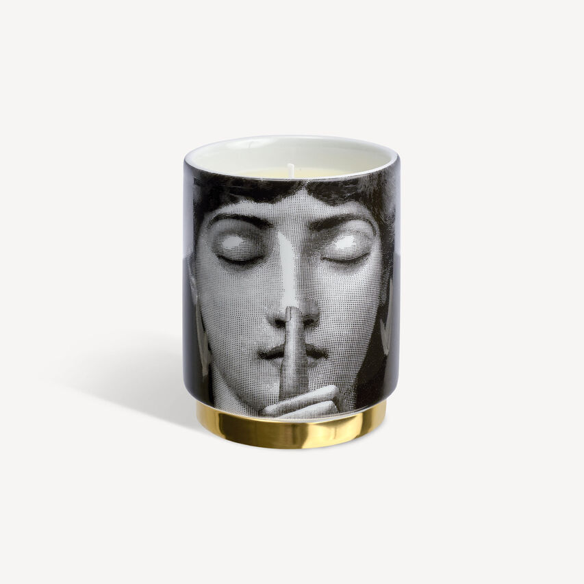 FORNASETTI Scented candle Silenzio - Fragrance Immaginazione White/Black/Gold FPXS334FOR25BIA