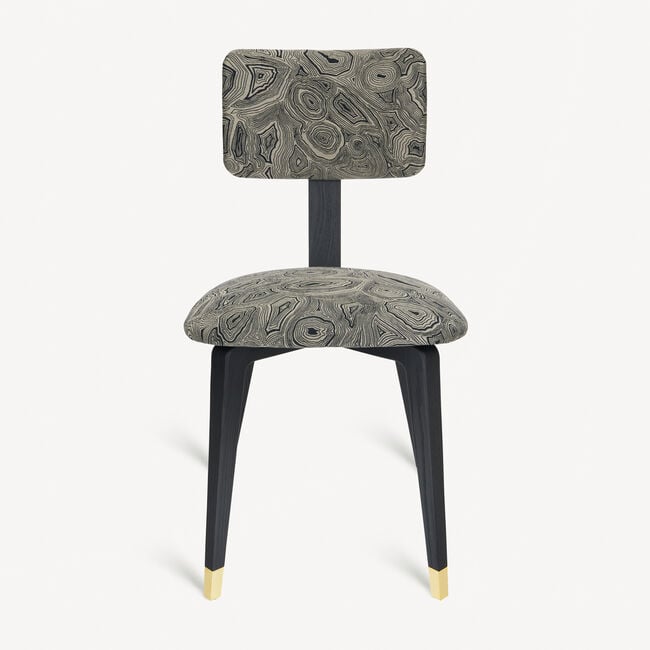 Shop Fornasetti Upholstered Chair Malachite In Black/gold