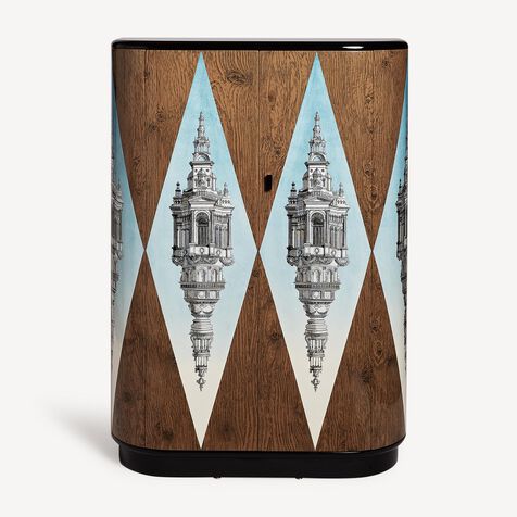 FORNASETTI Curved cabinet Cuspide celeste Multicolour M09Y205FOR21MUL