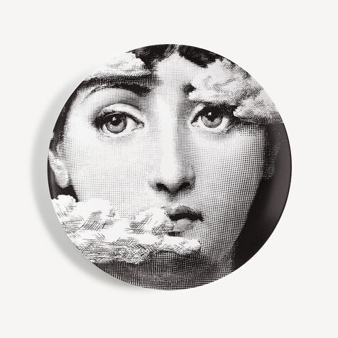 FORNASETTI Wall plate Tema e Variazioni n.139 White/Black PTV139XFOR21BIA