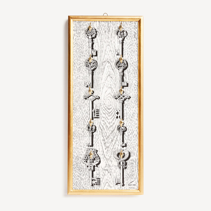 FORNASETTI Panel Portachiavi White/Black C49X001FOR21BIA