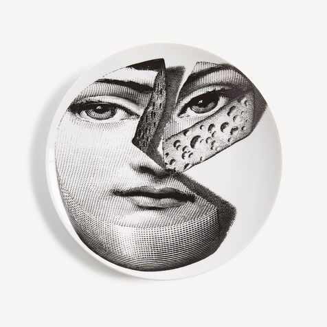 FORNASETTI Wall plate Tema e Variazioni n.106 White/Black PTV106XFOR21BIA