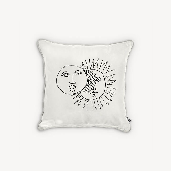 Shop Fornasetti Cushion Solitudo In White/black