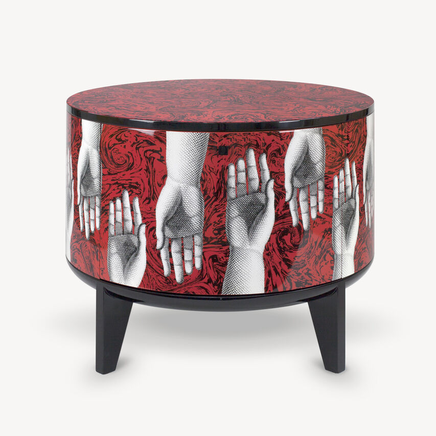 FORNASETTI Tamburo Table Don Giovanni White/Black/Red M54Y001BFOR21ROS