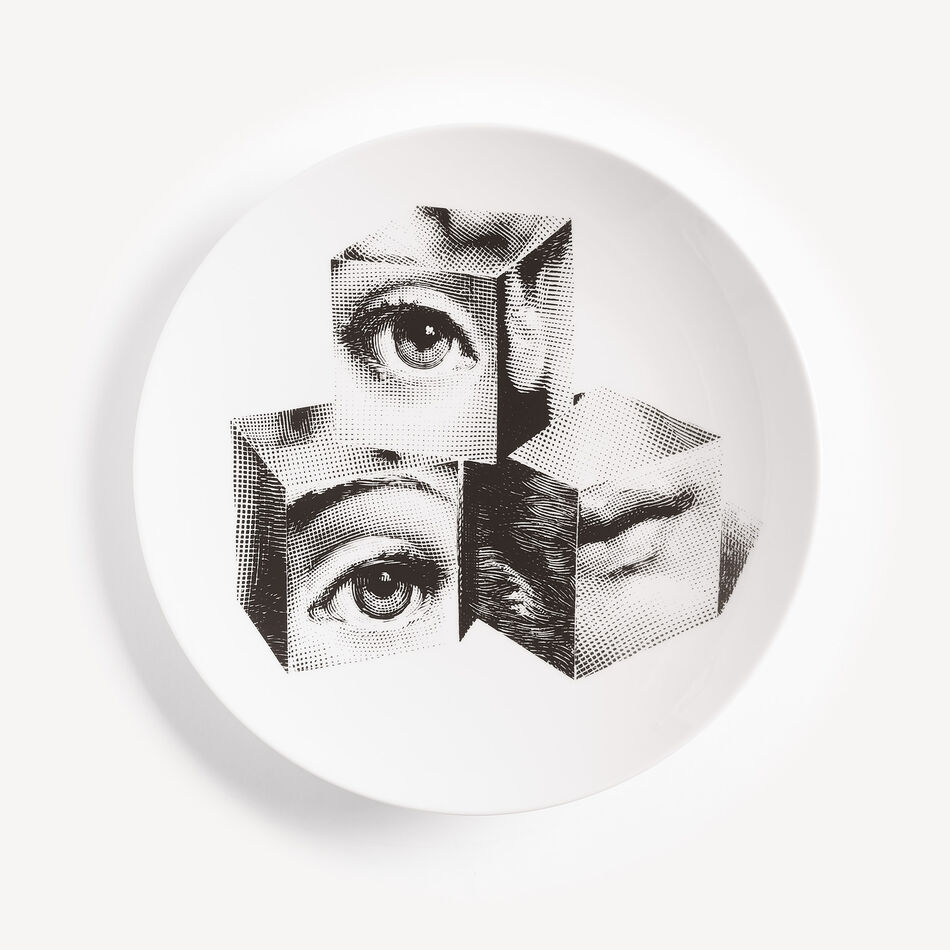FORNASETTI Wall plate Tema e Variazioni n.112 White/Black PTV112XFOR21BIA