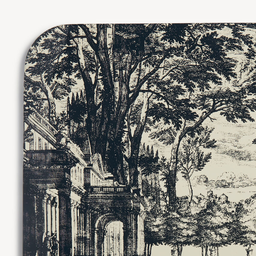 FORNASETTI Tray Giardino Settecentesco Blue/Ivory C24Y126FOR23BLU
