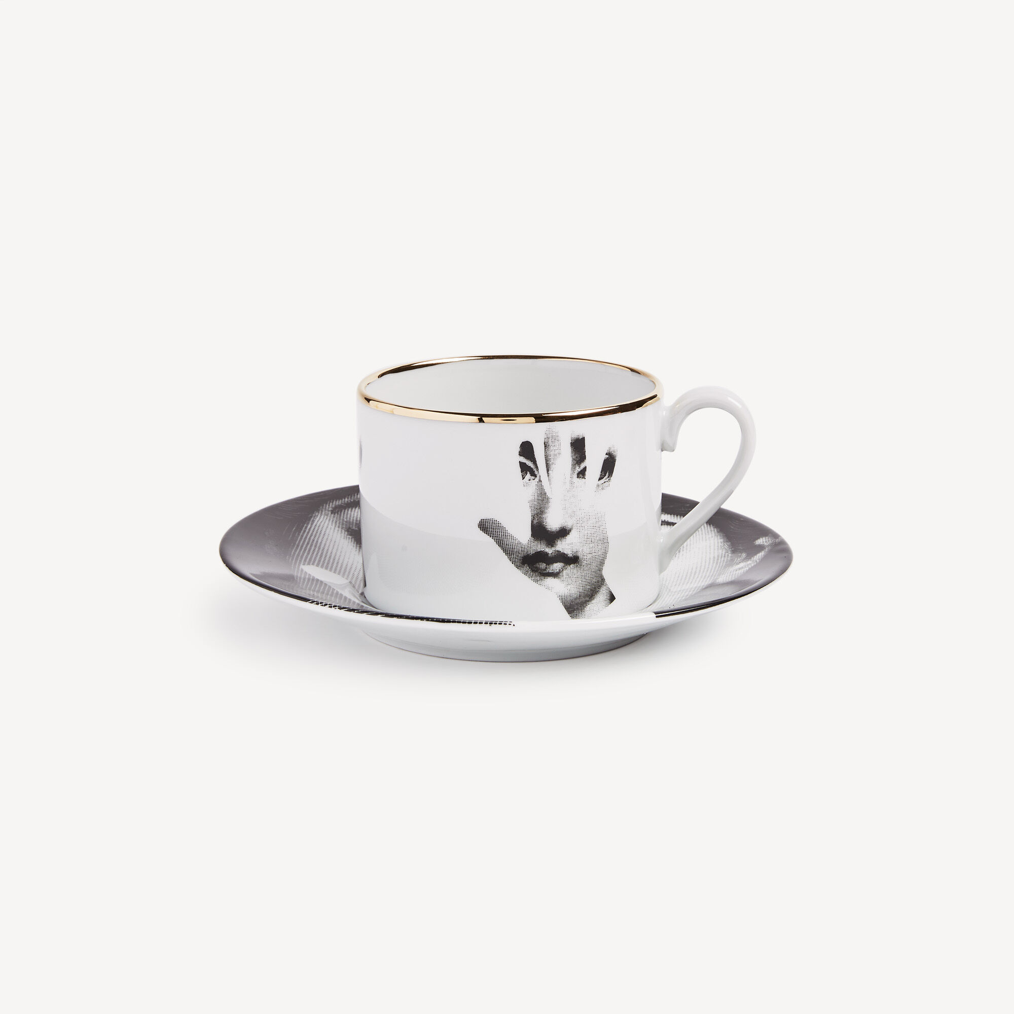 その他 fornasetti Tea cup Tema e Variazioni Mano in White/Black/Gold | Fornasetti®
