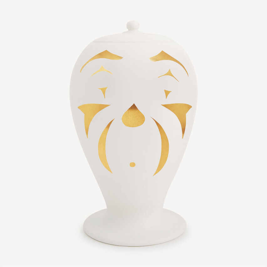 FORNASETTI Vase Clown White/Black/Gold FOR10482FOR21ORO