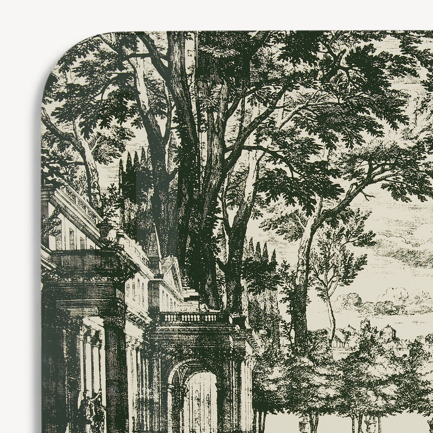 FORNASETTI Tray Giardino Settecentesco Green/Ivory C24Y128FOR23VER