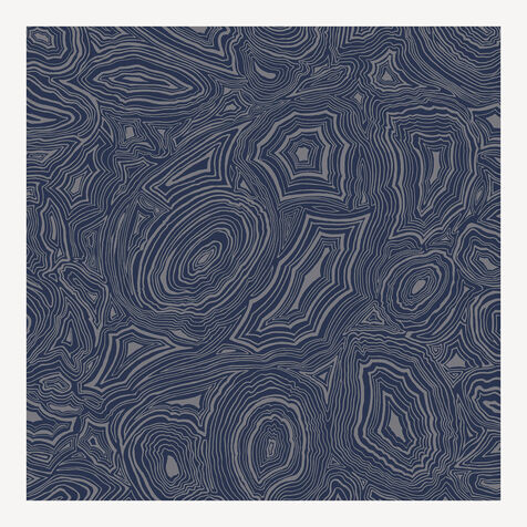FORNASETTI Wallpaper Malachite Royal Blue/Silver MALACHITFOR22BLU
