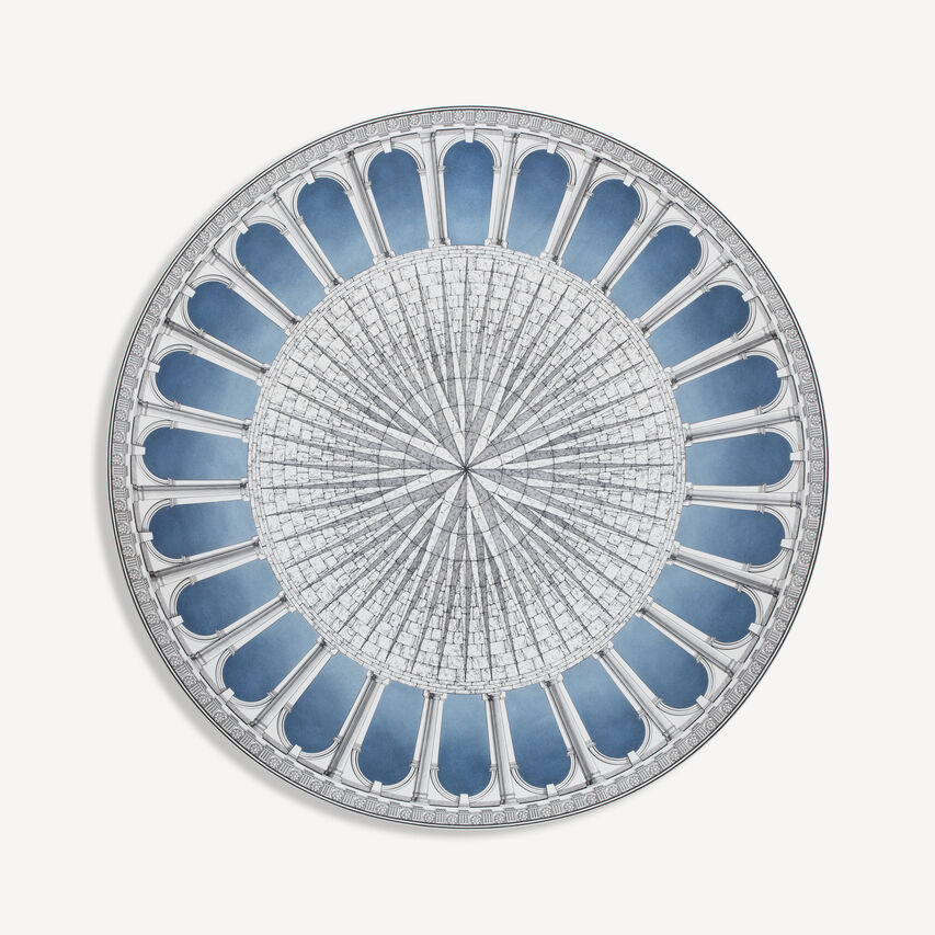 FORNASETTI Panel Architettura celeste White/Black/Light Blue C48Y417FOR21AZZ