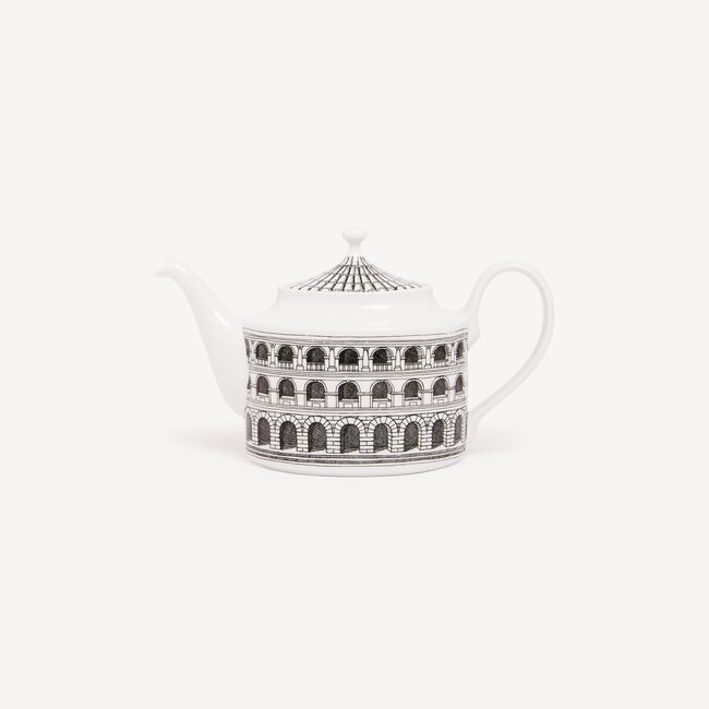 Shop Fornasetti Teapot Architettura In White/black