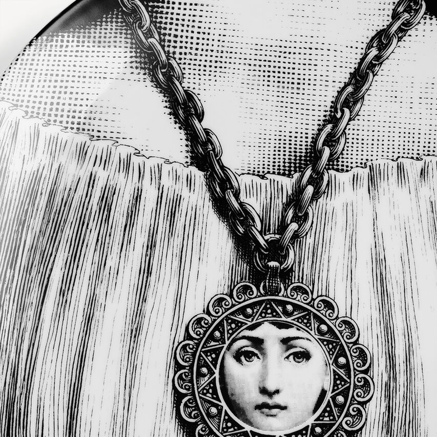 FORNASETTI Wall Plate Tema e Variazioni n.206 White/Black PTV206XFOR23BIA