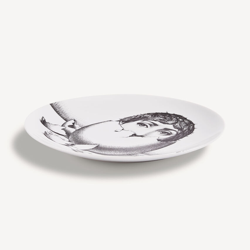 FORNASETTI Wall plate Tema e Variazioni n.258 White/Black PTV258XFOR21BIA