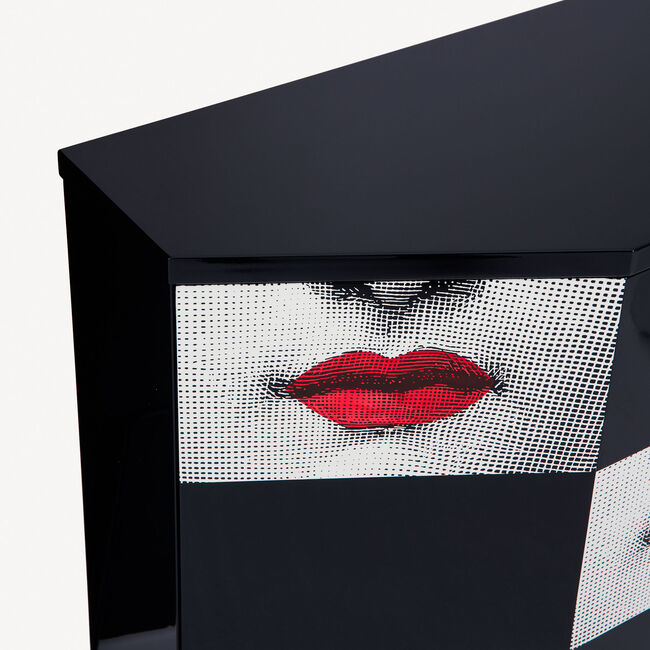 Shop Fornasetti Small Cabinet Polyhedric Kiss In White/black/red