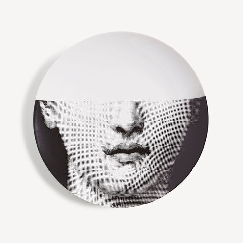 FORNASETTI Wall plate Tema e Variazioni n.7 White/Black PTV007XFOR21BIA