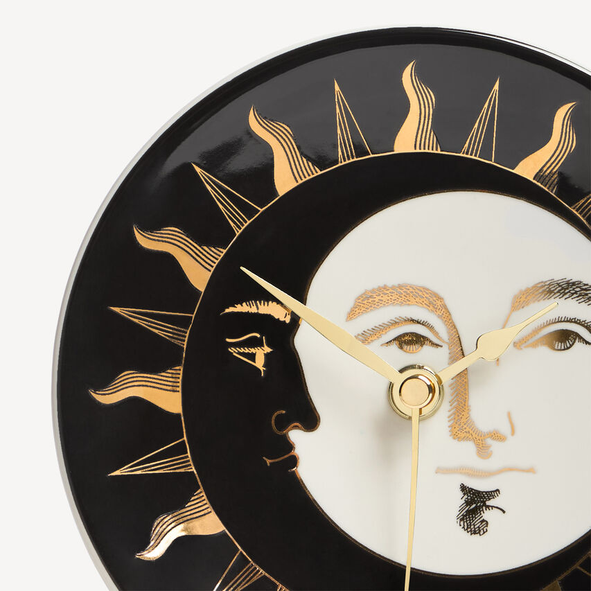 FORNASETTI Table clock Giorno e Notte Black/White/Gold DCLO05FOR25NER