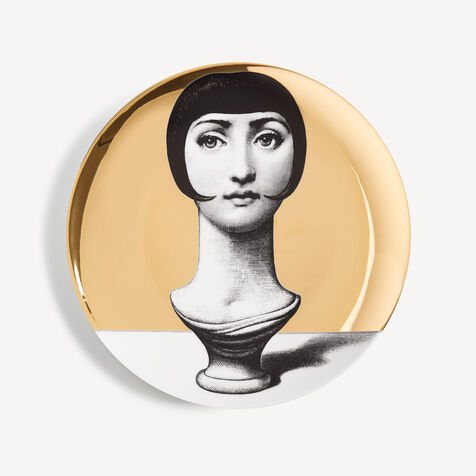 FORNASETTI Wall plate Tema e Variazioni n.192 White/Black/Gold PTVZ192FOR21ORO