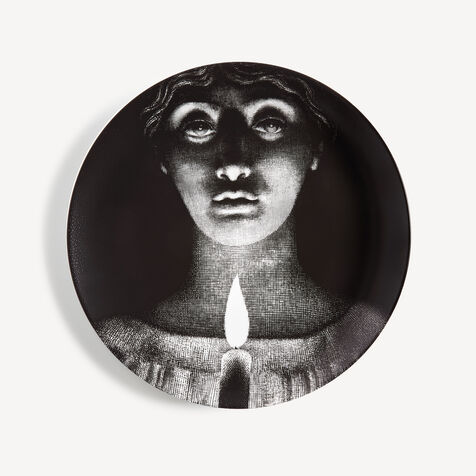 FORNASETTI Wall plate Tema e Variazioni n.190 White/Black PTV190XFOR21BIA