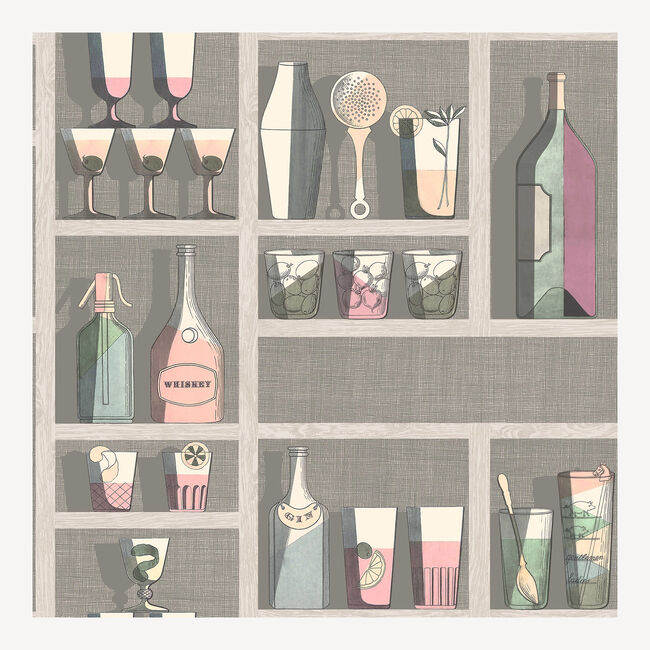 Fornasetti Wallpaper Cocktails In Pastel