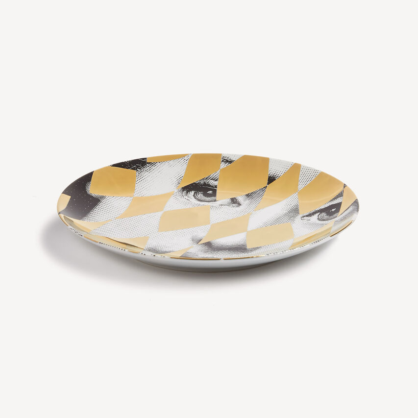 FORNASETTI Wall plate Tema e Variazioni n.368 White/Black/Gold PTVZ368FOR21ORO