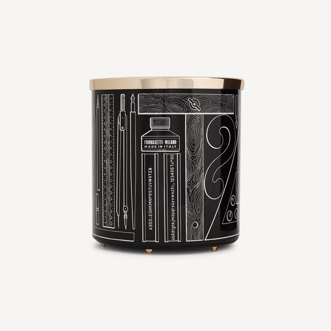 Shop Fornasetti Paper Basket Strumenti Da Disegno In White/black