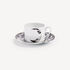 FORNASETTI Tea cup Tema e Variazioni Sole e Luna White/Black P39X303FOR21BIA