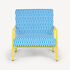 FORNASETTI Outdoor Armchair Losanghe Turquoise/White/Yellow POL057MGEFOR22TUR