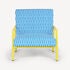 FORNASETTI Outdoor Armchair Losanghe turquoise/white/yellow POL057MGEFOR22TUR